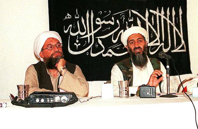 al-Zawahiri with Osama Bin Laden in 1998. Credit: PA