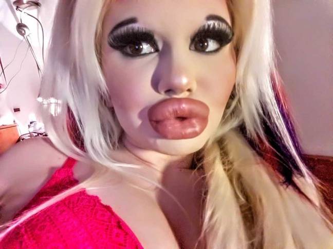 Andrea Ivanova says she has had at least 15 operations in a year in an attempt to look like a Barbie doll. Credit: CEN