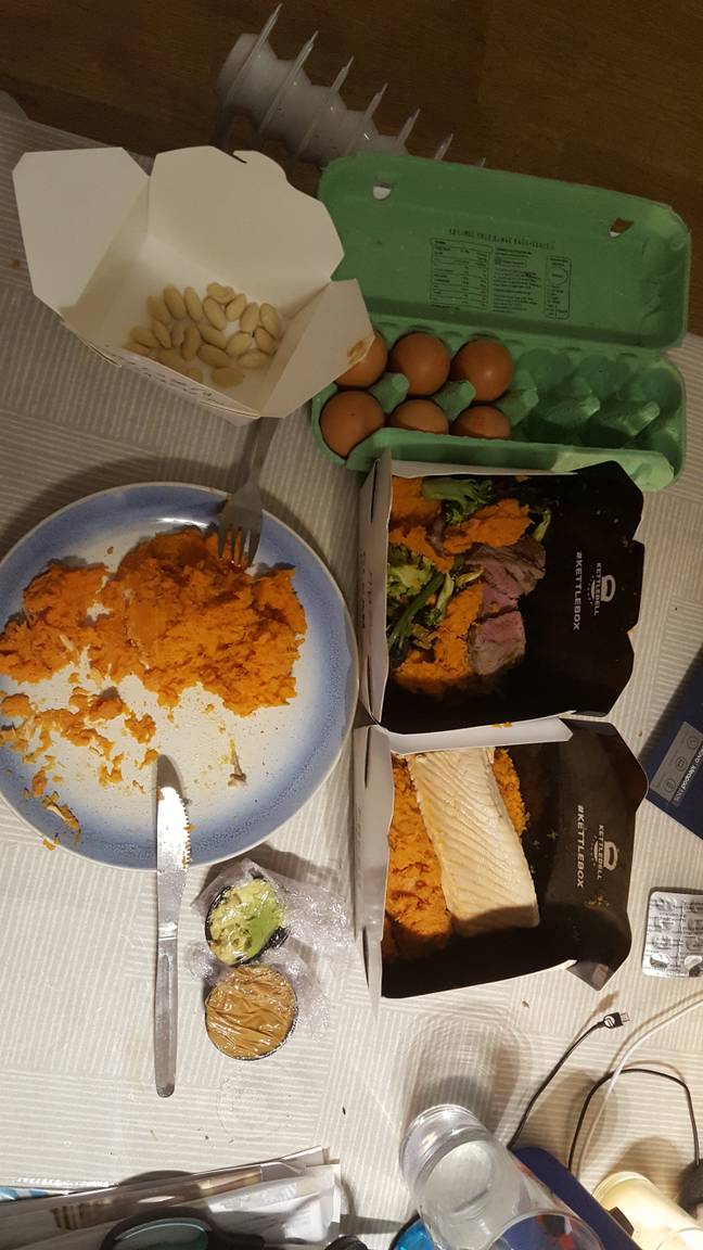 I ate absolutely loads, yet all of this was still left to be eaten at the end of the day. Credit: LADbible