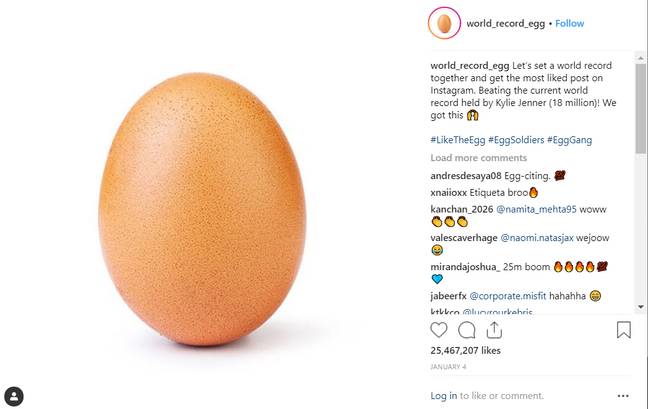 This is a very popular egg. Credit: Instagram/@world_record_egg