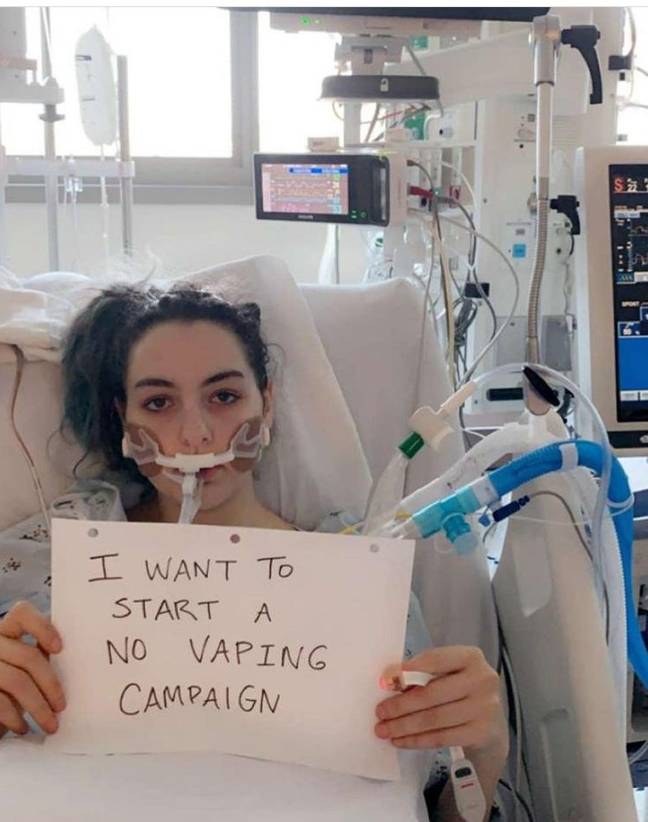 Simah Herman has started an anti-vaping campaign from her hospital bed. Credit: Instagram/simahherman