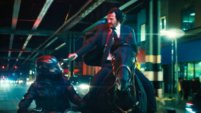 See, he really does ride a horse in John Wick: Chapter Three - Parabellum. Credit: Lionsgate