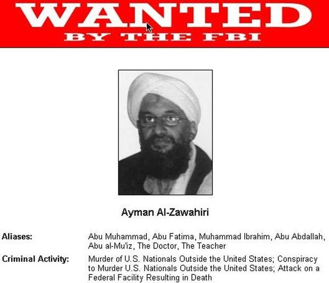 Ayman Al-Zawahiri is wanted by the FBI. Credit: PA