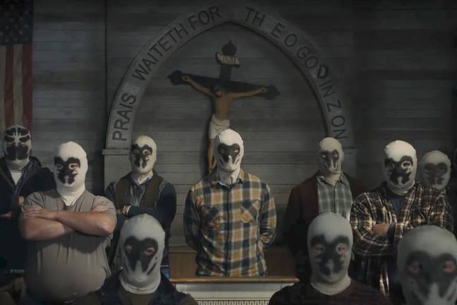 White supremacist group 'The Seventh Kavalry'. Credit: HBO