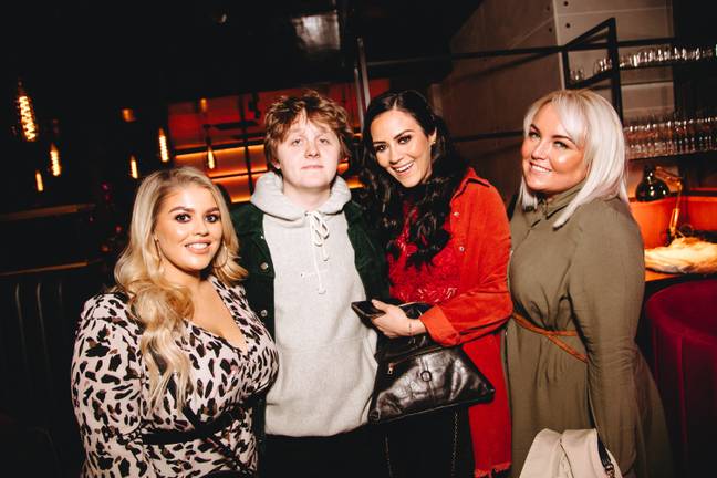 Lewis Capaldi posed with fans. Credit: SWNS