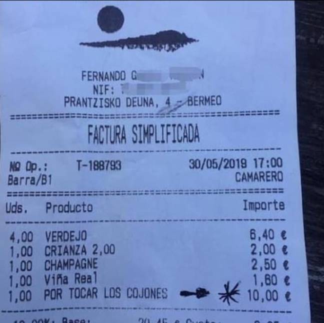 Spanish Waiter Charges Customer For 'Touching Their Balls' At ...