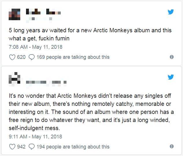 Fans react to the latest Arctic Monkeys album. Credit: Twitter