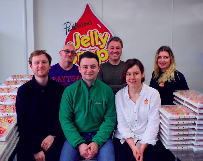 Lewis (front centre) and the team. Credit: Jelly Drops