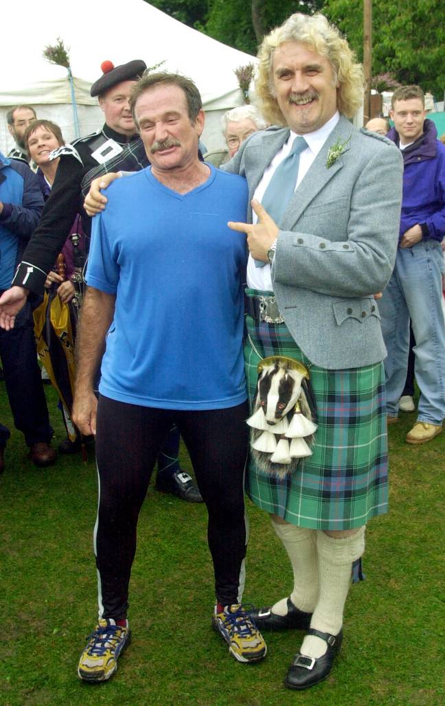 Billy Connolly and Robin Williams in 2000. Credit: PA