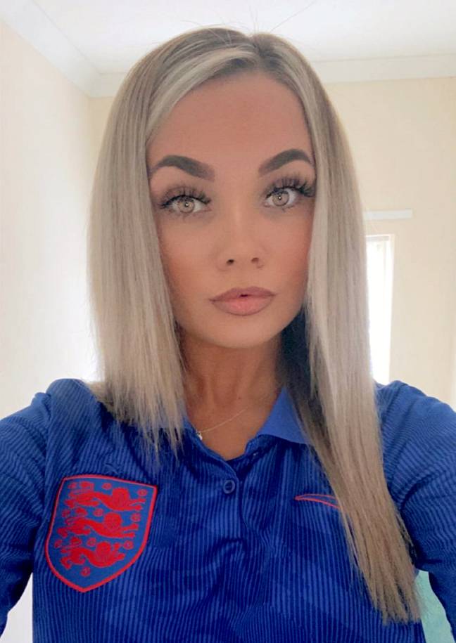 She's got a plan to 'fix' the tattoo if England lose the final. Credit: SWNS