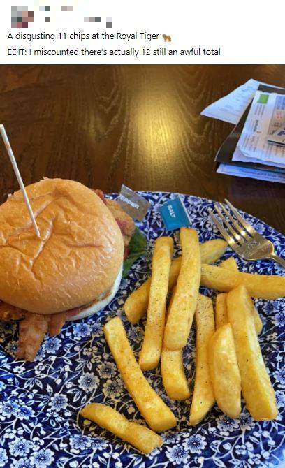 Credit: Facebook/Wetherspoons paltry chip count
