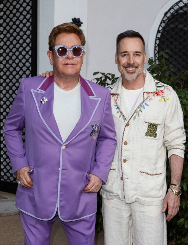 Elton John with husband David Furnish. Credit: PA