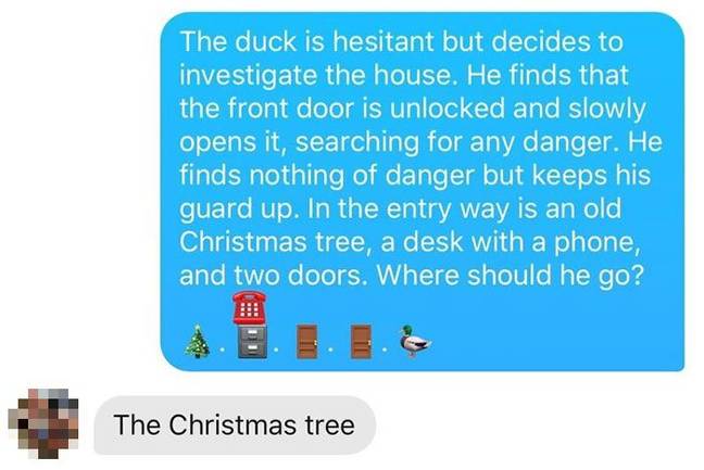 The duck is going into the house now after the Tinder match chooses its fate. Credit: Reddit/u/mattythegee