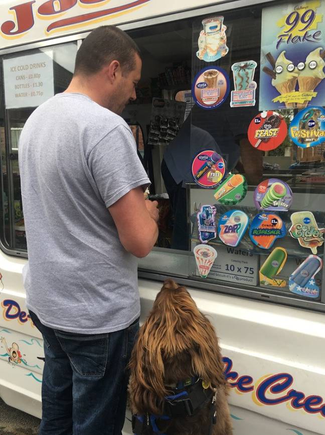 Bracken and Grant getting ice cream. Credit: SWNS