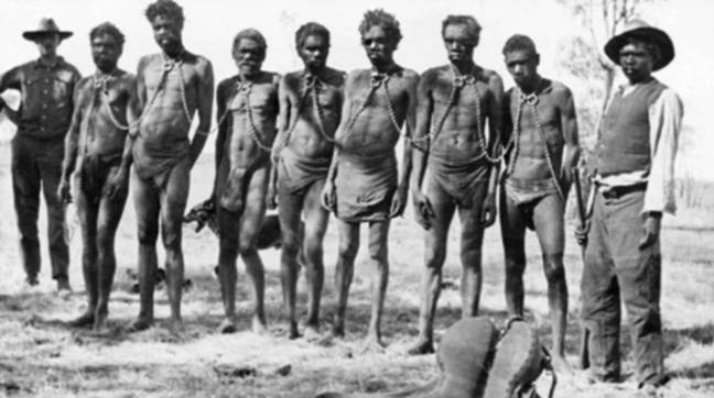 Aboriginal prisoners in Western Australia in 1930. Credit: State Library of Western Australia