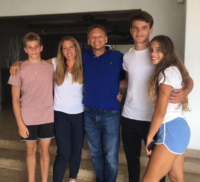 Grant Shapps with his wife Belinda and their three children. Credit: Grant Shapps