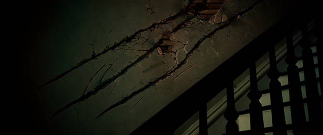 We don't know what the monsters look like but they sure can scratch a mark in a wall. Credit: Paramount Pictures
