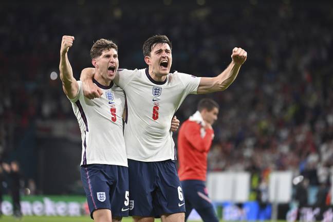 The rocks at the heart of the England defence, John Stones and Harry Maguire. Credit: PA