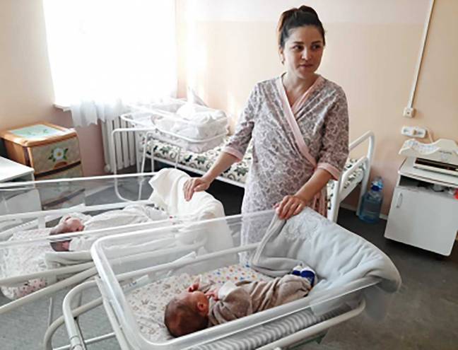 Liliya said the births were a 'miracle'. Credit: east2west news