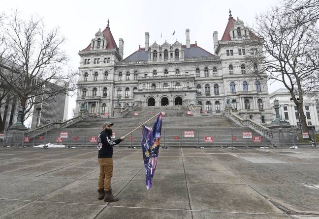 Mark Leggiero stands outside the Capitol building in New York. Credit: PA