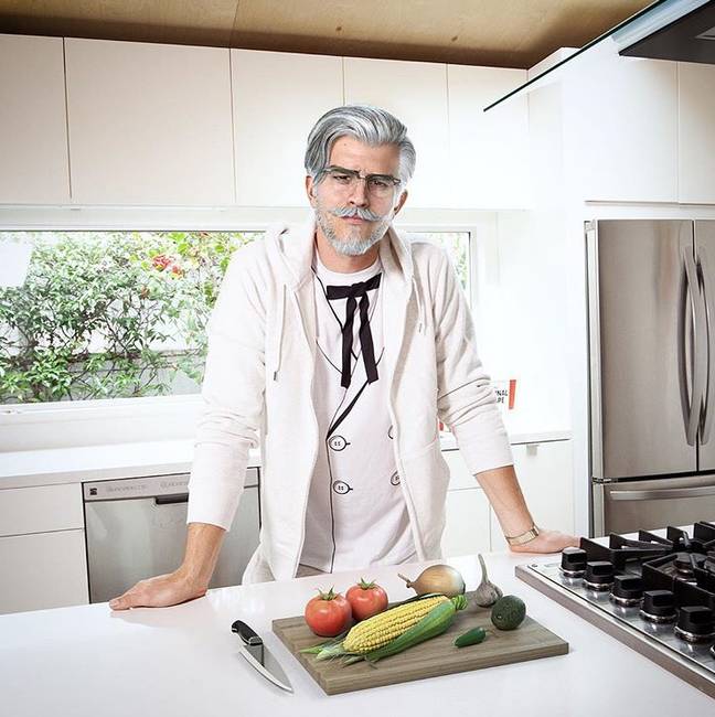 The Colonel in the kitchen. Credit: KFC