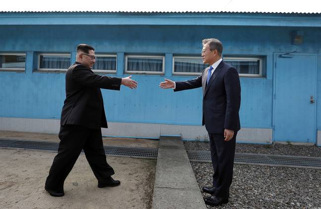 North Korean leader Kim Jong-un and South Korean President Moon Jae-in. Credit: PA