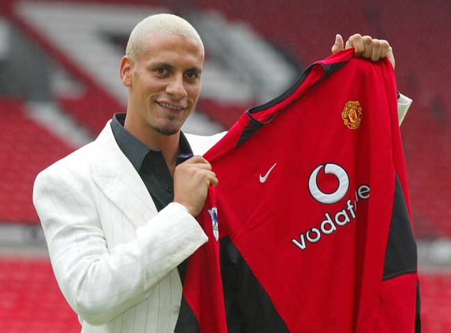Ferdinand on day one at United with his bleach blonde hair. Image: PA Images