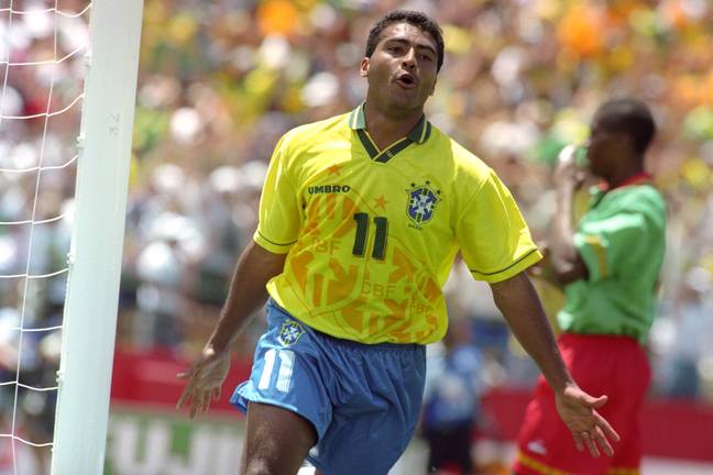 Romario celebrates a goal in the World Cup. Image: PA Images