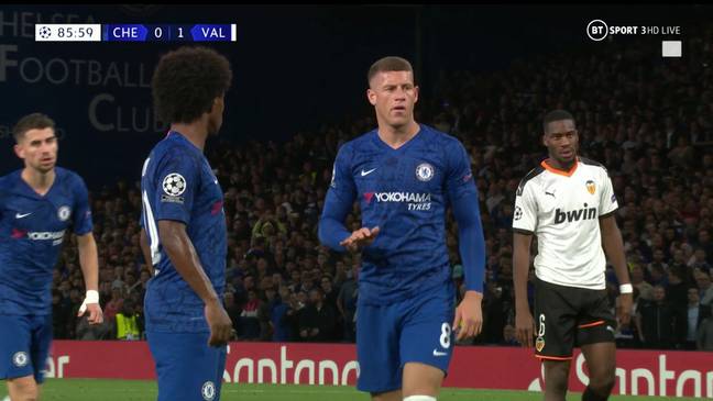 Ross Barkley told Willian to relax before blazing the penalty over the bar