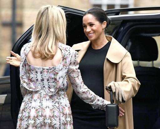 Meghan arrived at Smart Works this morning. (Credit: PA)