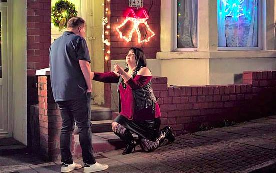Nessa proposed to Smithy in the Christmas special (Credit: BBC)