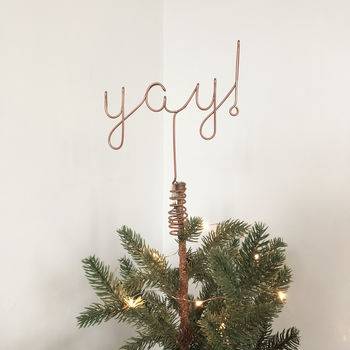 This chic 'yay' topper can also be personalised. (Credit: The Letter Love/Not On The High Street)