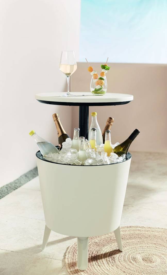 Lidl's new garden table with built-in ice bucket (Credit: Lidl)