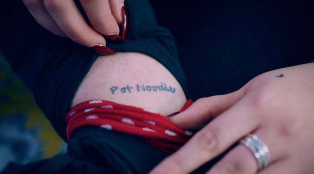 Georgia - who loves the instant snack - got the tattoo on a girls' holiday to Magaluf (Credit: Channel 4)