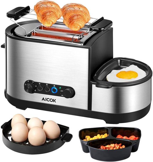 The Aicok product is a 5-in-1 breakfast maker and is £42.99 (Credit: Amazon)