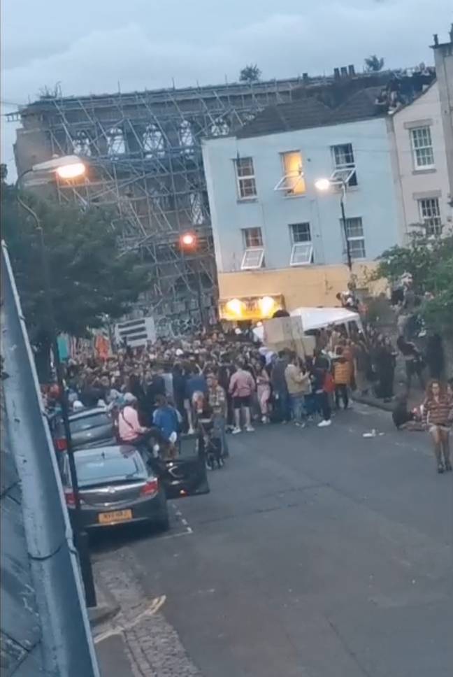 The noisy, booze-fuelled event saw hundreds of people descend on Al's road (Credit: Triangle News)