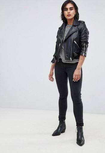 AllSaints leather balfern biker jacket was £310, now £254. Credit: ASOS 