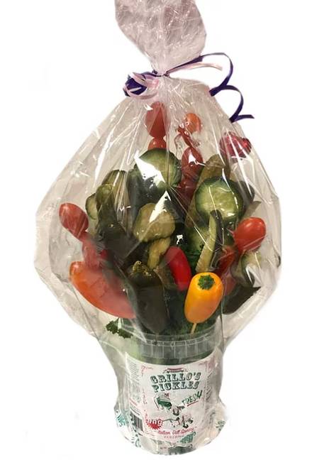 The bouquets are made with pickles and other vegetables. Credit: Grillo's Pickles
