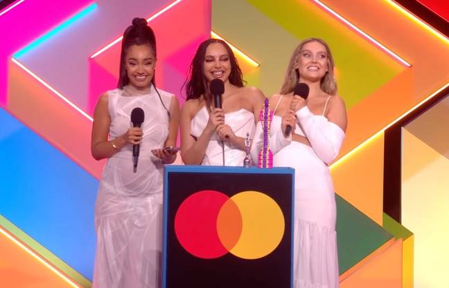 Little Mix gave a shout out to lots of girl bands in their speech (Credit: ITV)