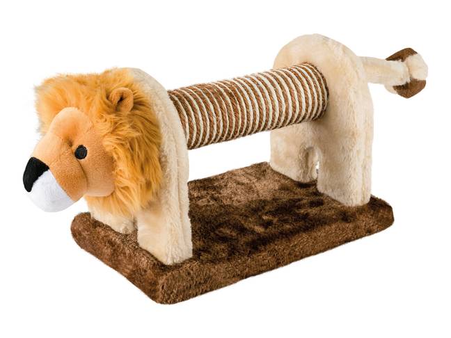 Make your tabby feel like Mufasa with this lion-shaped Cat Scratching Post for £7.99 (Credit: Lidl)