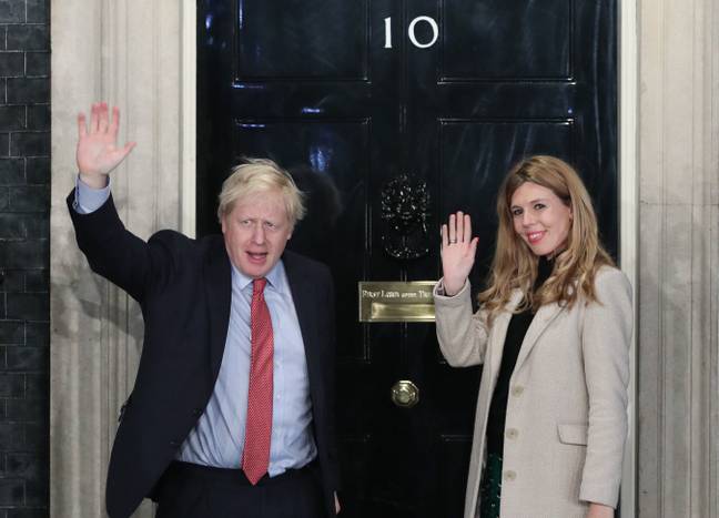 Boris and Carrie, pictured at Downing Street, have welcomed their first child (Credit: PA)