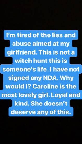Caroline Flack's boyfriend Lewis Burton has spoken out in defence of the presenter (Credit: Instagram/LewisBurton)