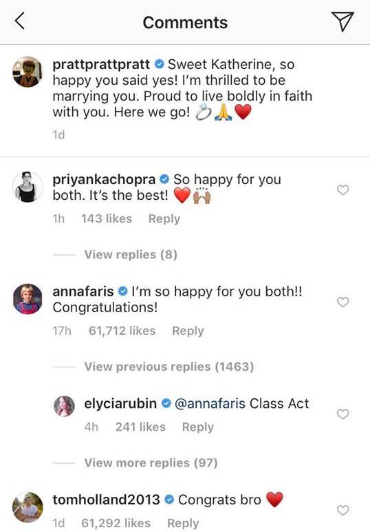 Anna congratulated the couple on their engagement. Credit: Instagram