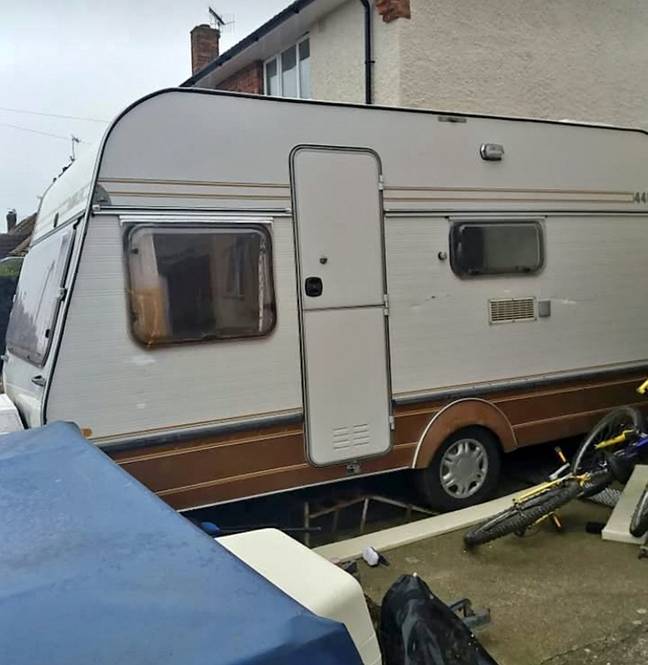 Charlotte and Anthony are now looking for somewhere to park the caravan. Credit: SWNS
