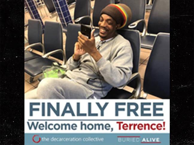 Terrence is freed after 25 years behind bars. Credit: Buried Alive campaign