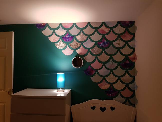 The mermaid wall looked amazing and cost less then £20 Credit: Katie Blackbourn