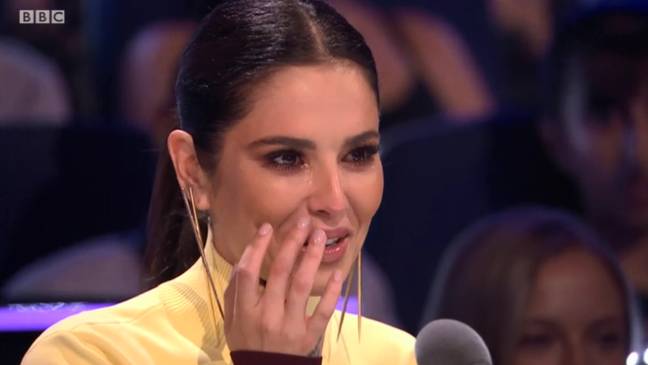 Cheryl was left emotional by the performance. (Credit: BBC)