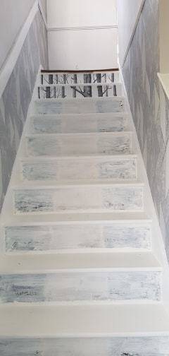 The staircase in the midst of its remodelling. Credit: Emma-Jane