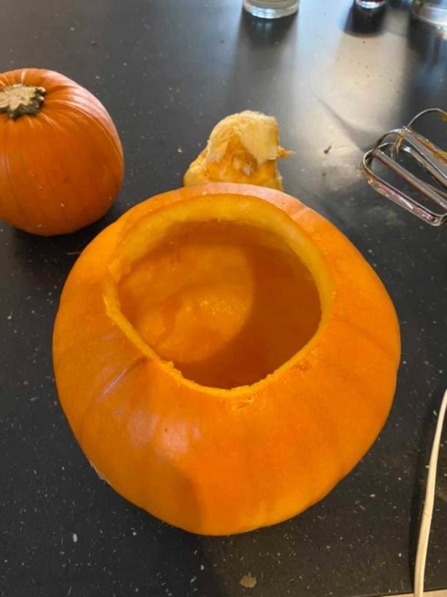 Voila, a completely clear pumpkin! (Credit: Deadline) 