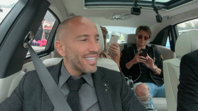 Gemma and Jonathan drive to the properties in Jason's chauffered Rolls Royce (Credit: ITV)